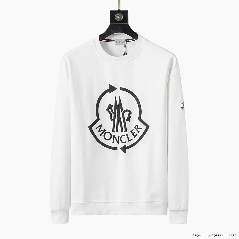 Moncler Round - neck Trendy and Cool White Sweatshirt