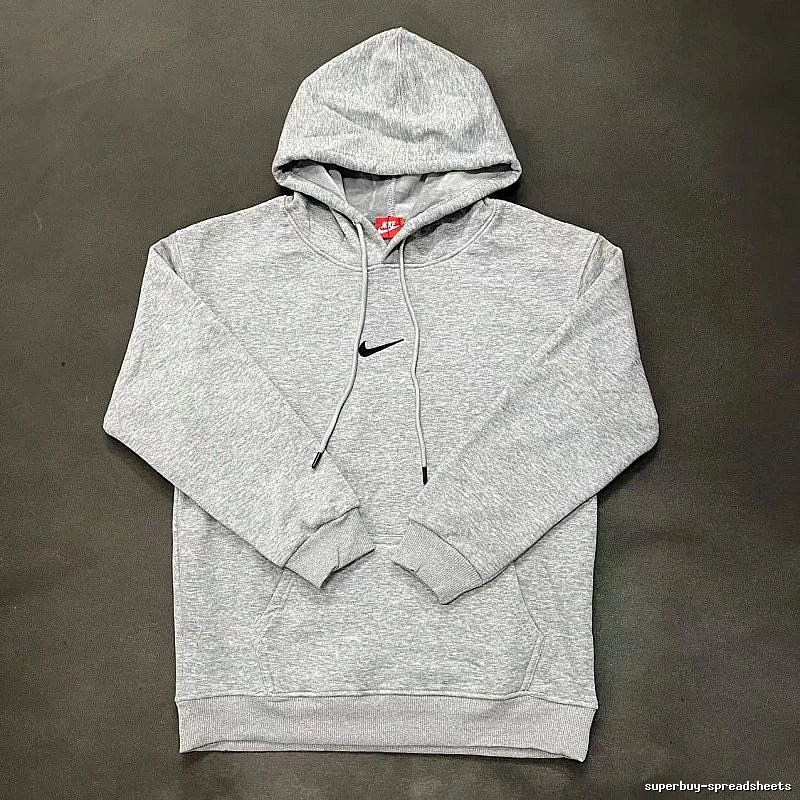 Nike Small-Logo Detail Gray Zip Hoodie Statement Graphic Swoosh