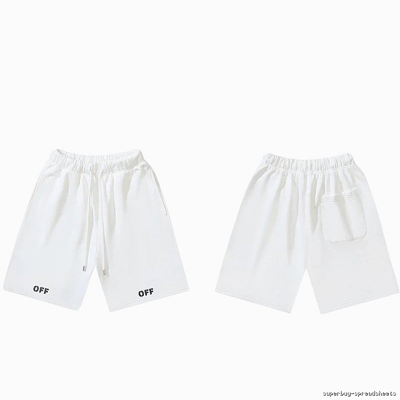 Off-White 017 simple white shorts