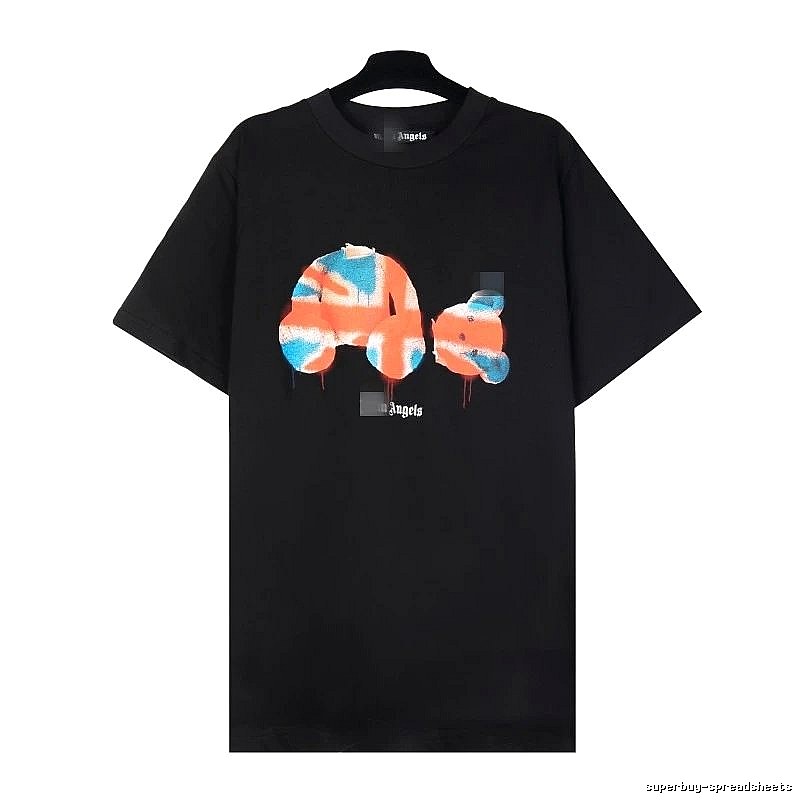 Palm Angels Daily Bear graphic T-shirt White Colorful Bear for City Outfits