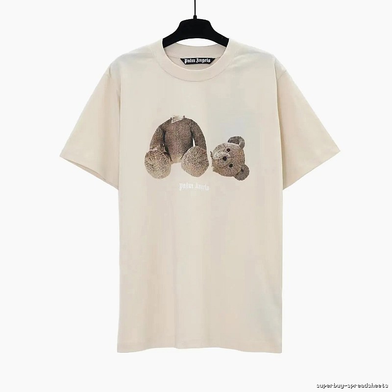 Palm Angels Summer Bear graphic T-shirt White Colorful Bear with Clean Finish
