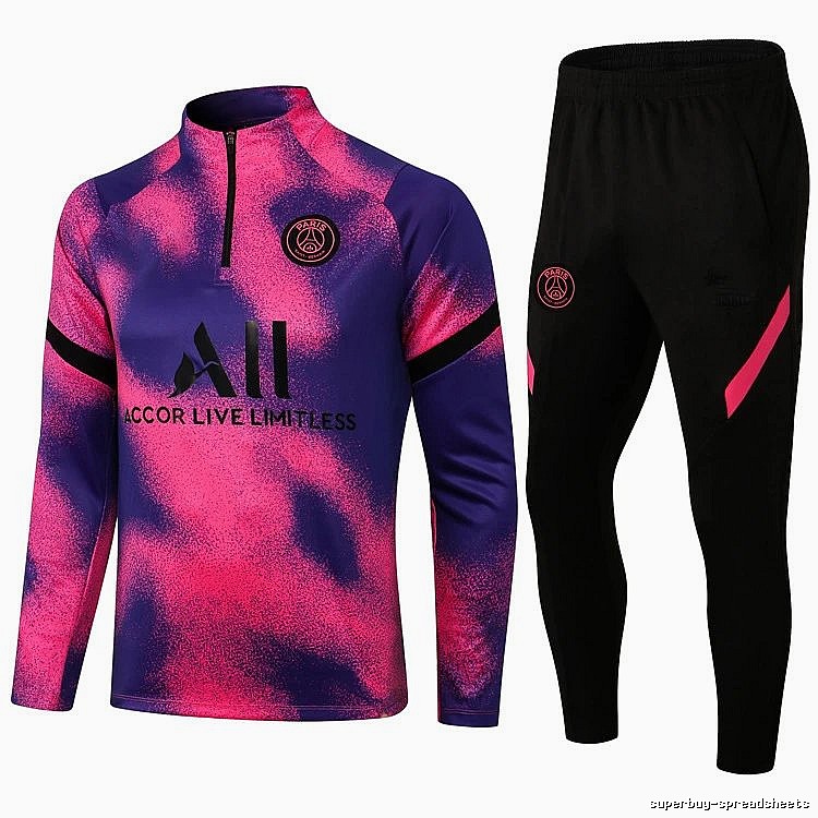 Paris Saint-Germain 2021-22 Pink Multicolor Pink Training Tracksuit Set Training Look