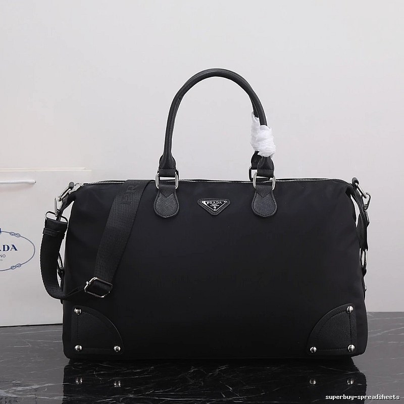 Prada Duffel Bag with Black Nylon Duffel Detail
