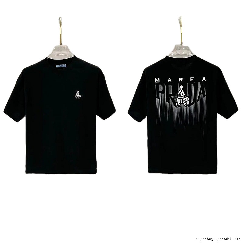 Prada Marfa Streetwear Style Black Short-sleeve T-shirt