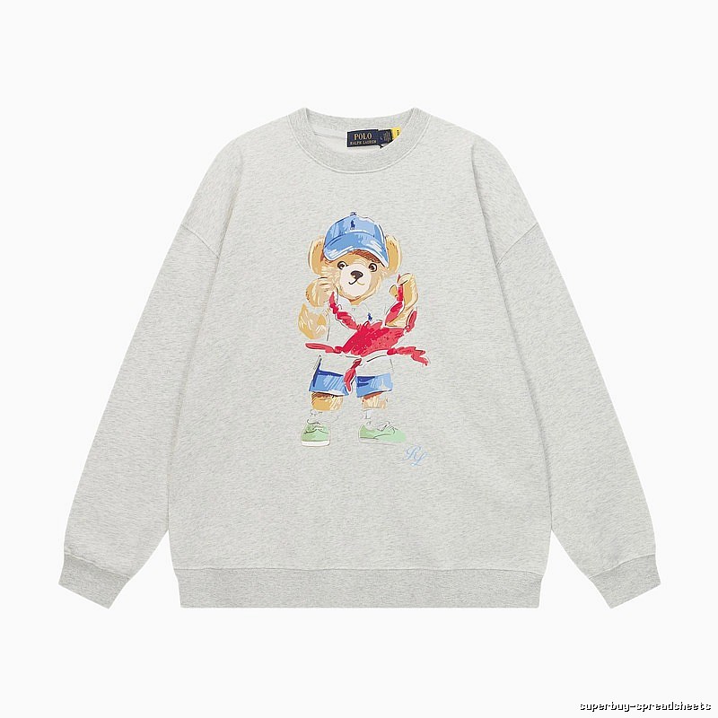 Ralph Lauren cartoon bear light gray sweatshirt