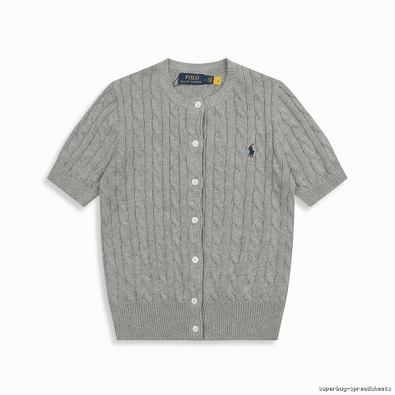 Ralph Lauren knitted retro-style grey cardigan