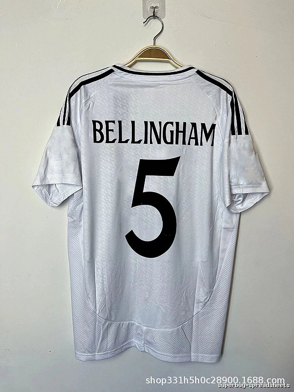 Real Madrid Classic Bellingham #5 soccer jersey White Real Madrid for Daily Styling