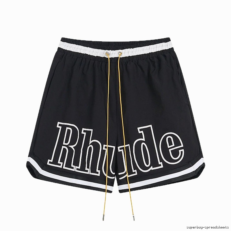 RHUDE lettered sporty shorts