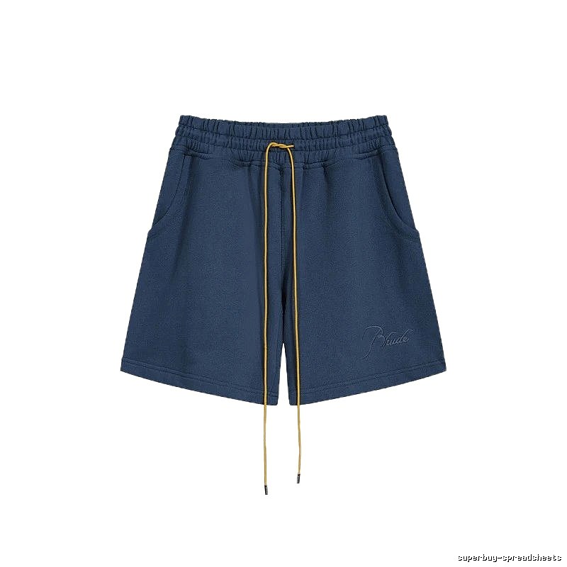RHUDE minimalist style navy blue shorts