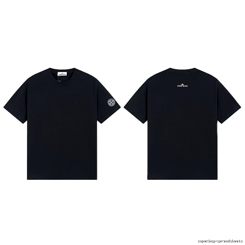 Stone Island Badge Techwear Style Black Short Sleeve T-Shirt