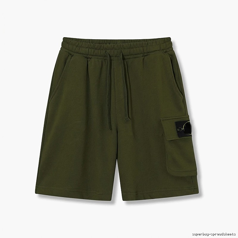 Stone Island military green work-style shorts