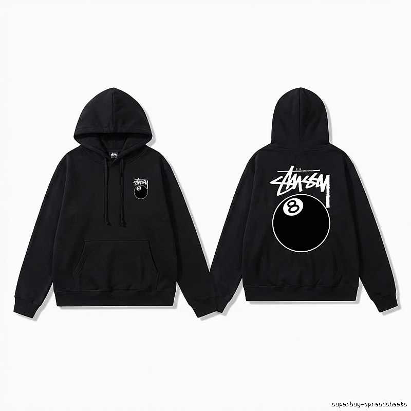 Stussy No. 8 Ball Cool Style Black Hoodie