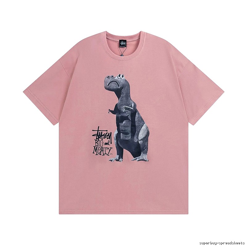 Stussy Pink Spider Graphic T-Shirt Easy Pairing Logo