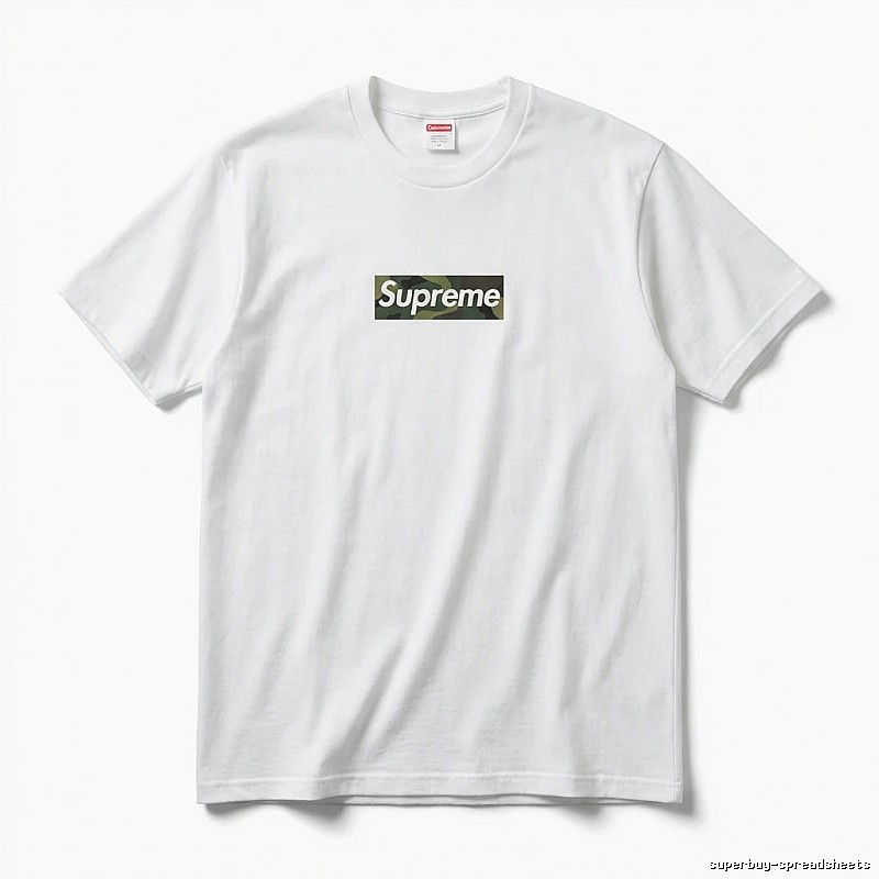Supreme Camouflage Simple White T-shirt