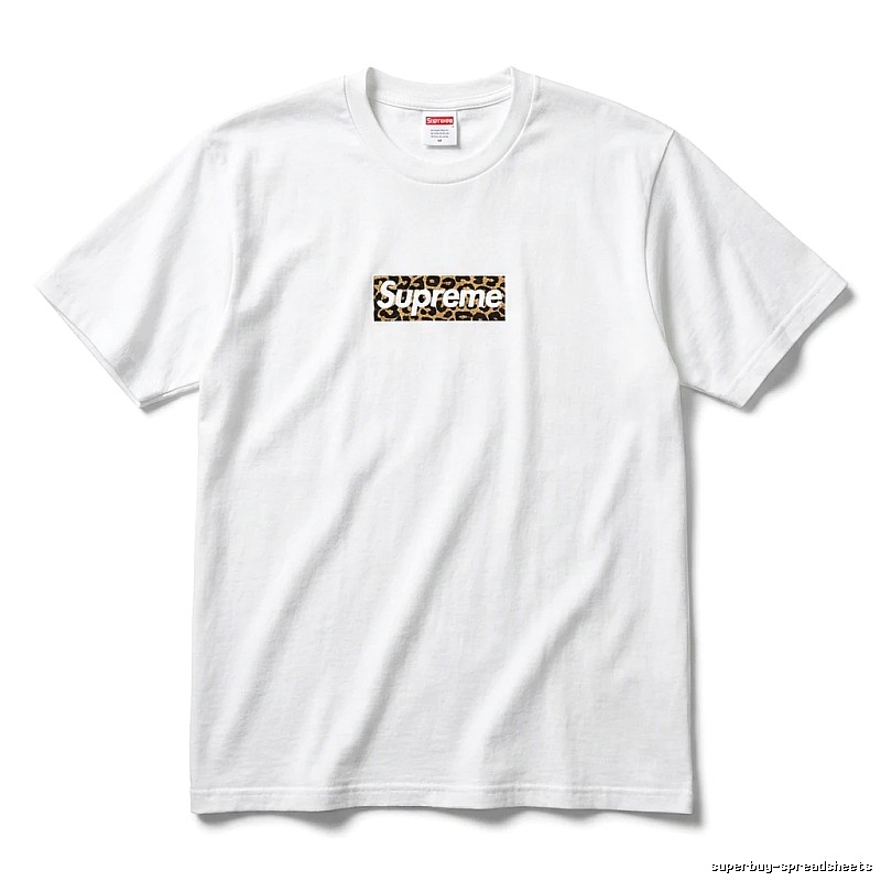 Supreme leopard - print style white T - shirt