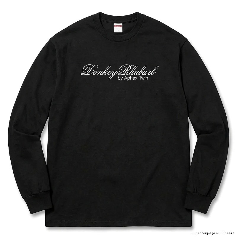 Supreme Print Retro Style Black Long-sleeve Shirt