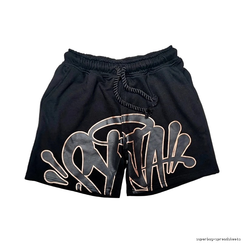 SynaWorld Graffiti-style Black Shorts