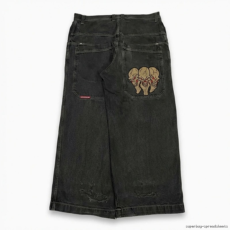 Y2K-style black denim skirt